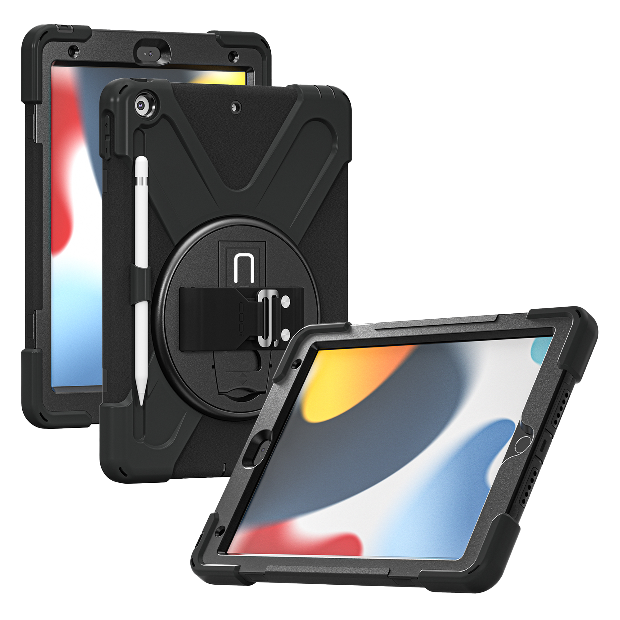 ZoneFoker Case for iPad 9th/8th/7th Generation 2021/2020/2019( 10.2 inch), Heavy Duty Military Grade Shockproof Rugged Protective 10.2 Cover with Built-in Stand for iPad 9 8 7 Gen (Black Red ZoneFoker Case for iPad 9th/8th/7th Generation 2021/2020/2019( 10.2 inch), Heavy Duty Military Grade Shockproof Rugged Protective 10.2 Cover with Built-in Stand for iPad 9 8 7 Gen (Black Red