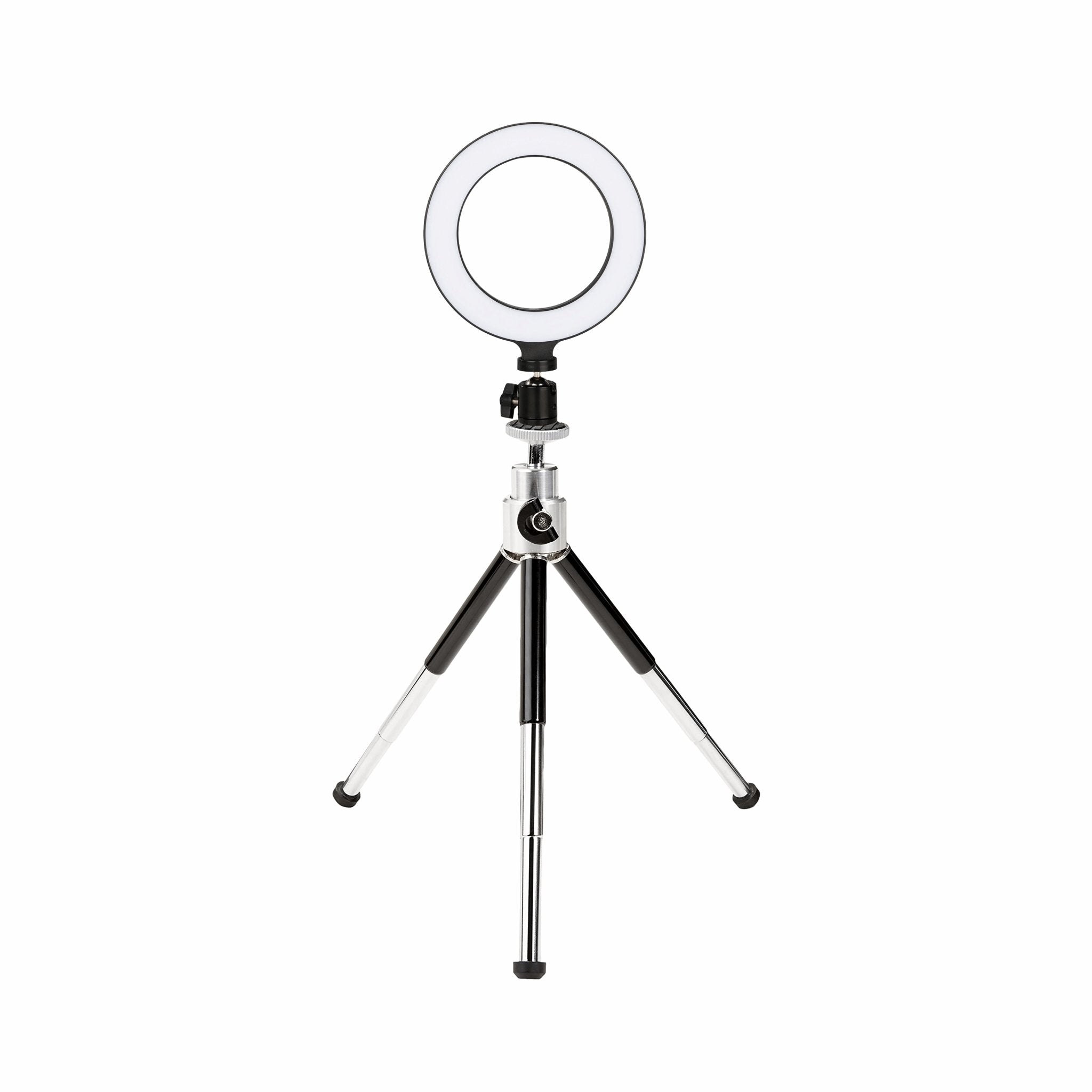 LED Ring Light 6 with Tripod Stand for  Video and Makeup, Mini LED  Camera Light with Cell Phone Holder Desktop LED Lamp with 3 Light Modes &  11 Brightness Level (6 inch)