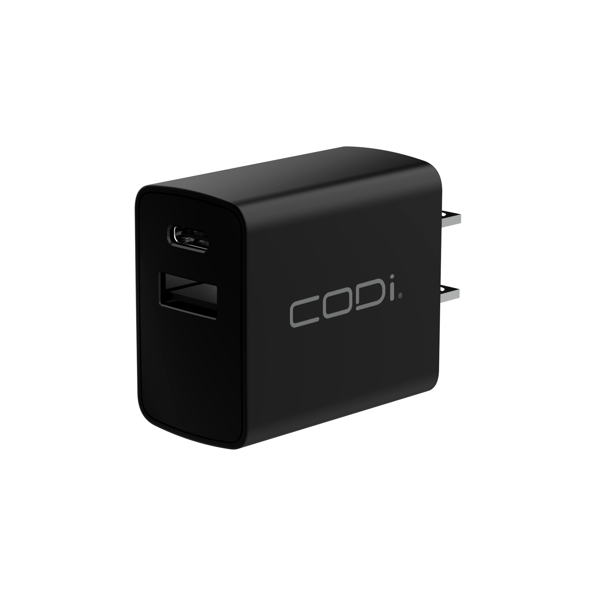 20W Dual Port Wall Charger, USB-C & USB-A Outputs