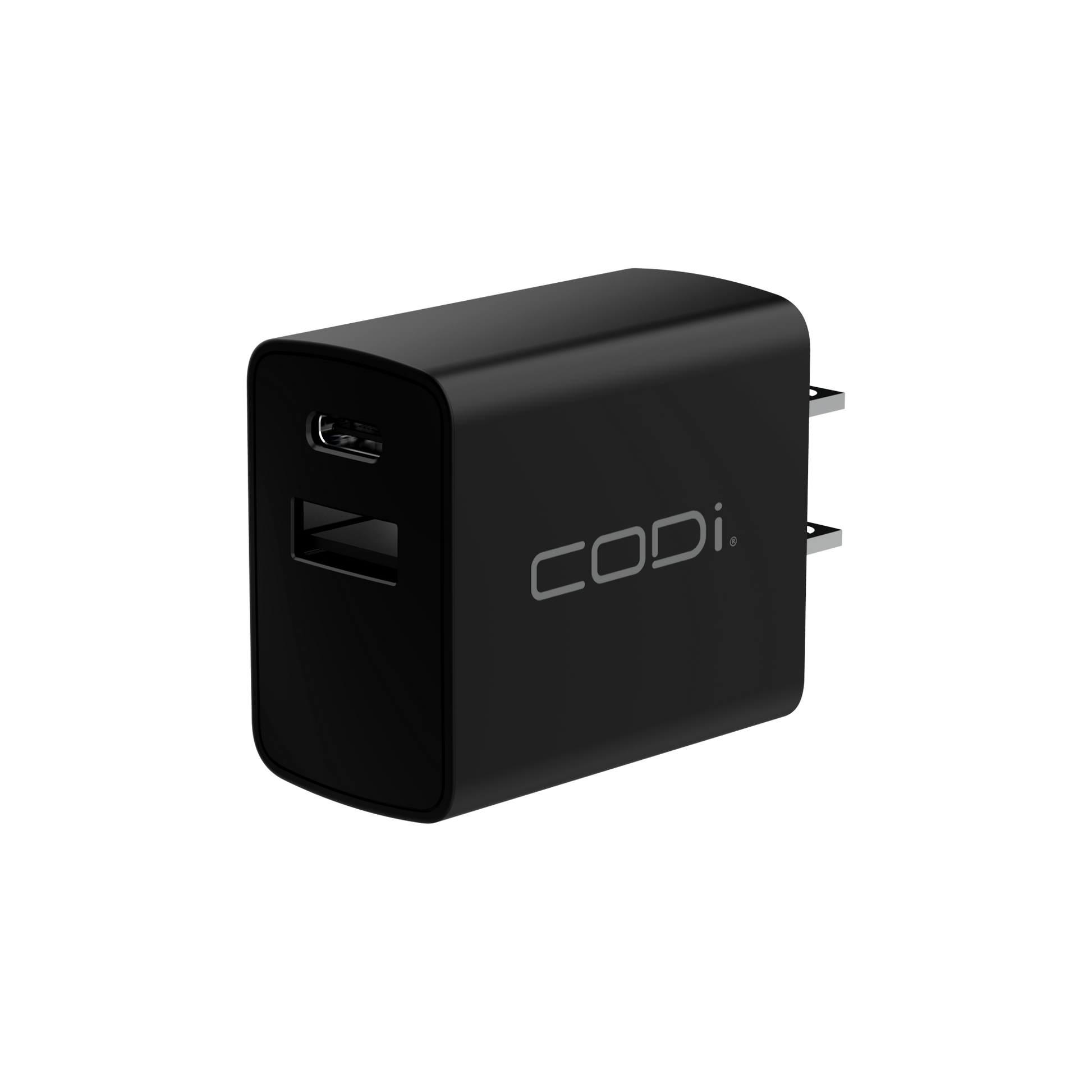 20W Dual Port Wall Charger, USB-C & USB-A Outputs