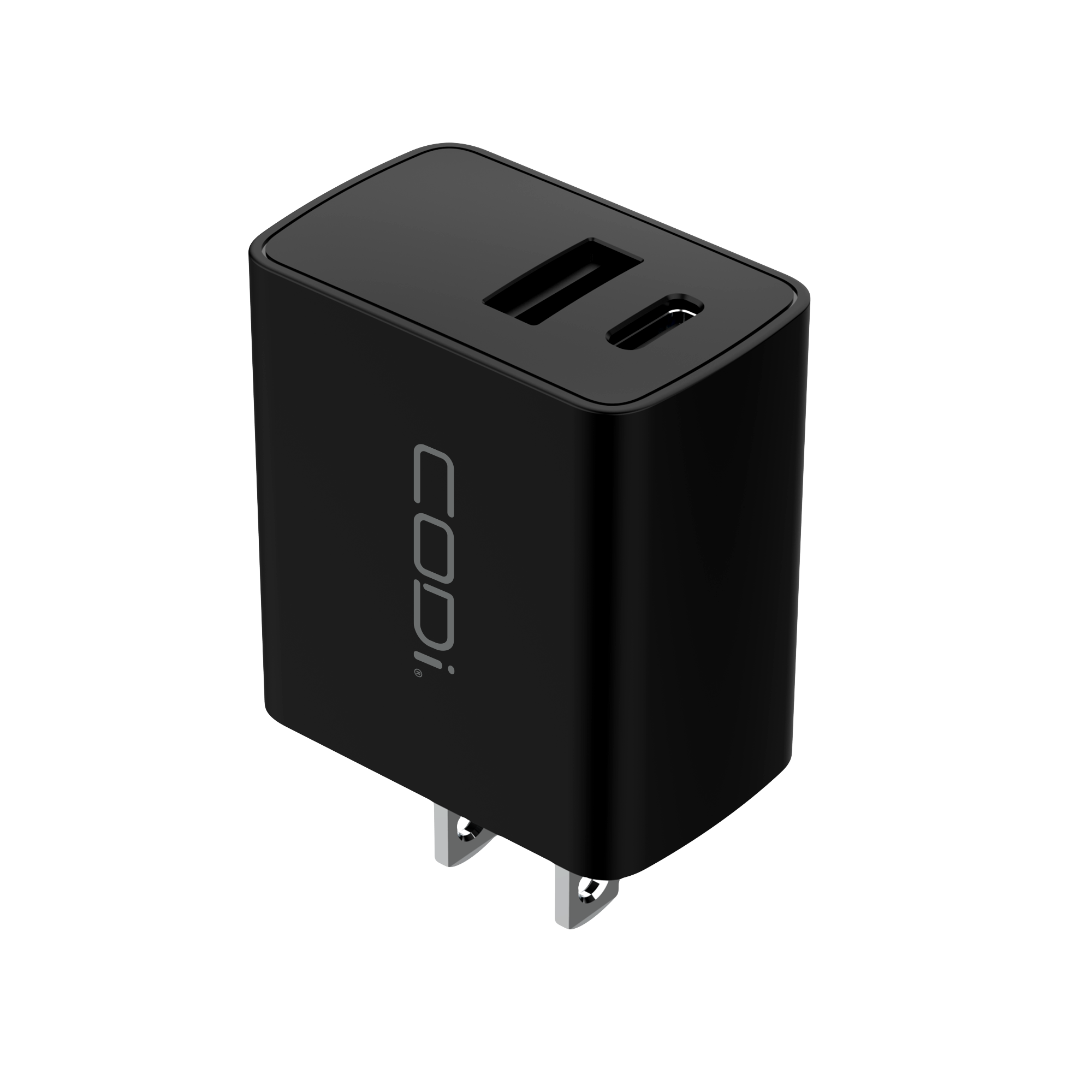 20W Dual Port Wall Charger, USB-C & USB-A Outputs