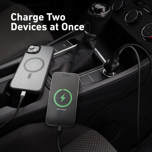 20W Dual Port Car Charger, USB-A & USB-C Outputs