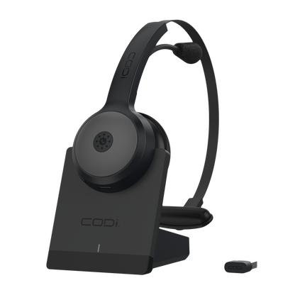 CLARO Bluetooth + Wireless Mono Headset w/ Integrated AI-Powered ENC Microphone