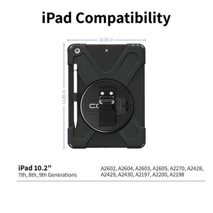 Rugged iPad 10.2" Case - Integrated Screen Protector (9th, 8th, and 7th Generation)