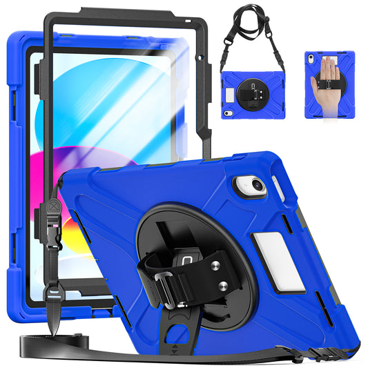 Rugged iPad 11" (A16)/iPad 10.9" (10th Generation) Case w/ Integrated Screen Protector - Blue
