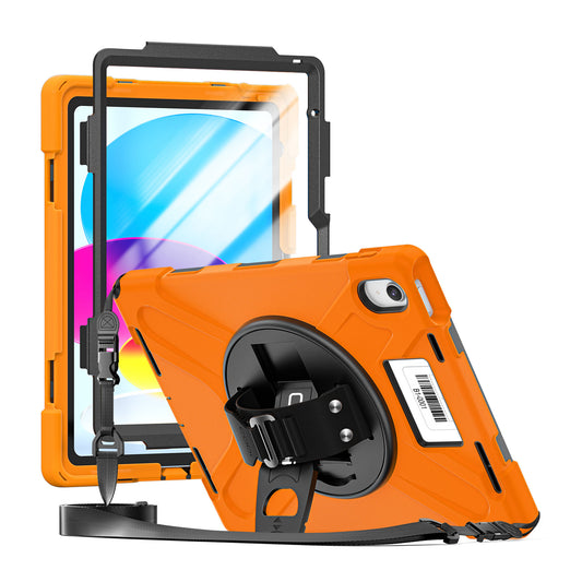 Rugged iPad 11" (A16)/iPad 10.9" (10th Generation) Case w/ Integrated Screen Protector - Orange