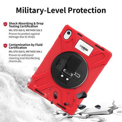Rugged iPad 11" (A16)/iPad 10.9" (10th Generation) Case w/ Integrated Screen Protector - Red