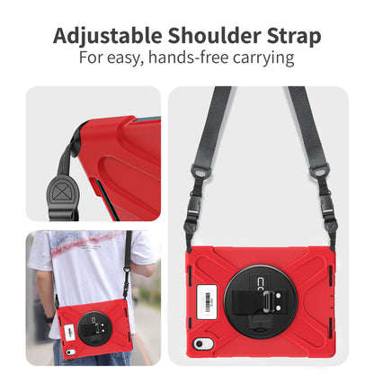 Rugged iPad 11" (A16)/iPad 10.9" (10th Generation) Case w/ Integrated Screen Protector - Red