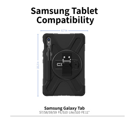 Rugged Case for Samsung Galaxy Tab S7/S8/S9/S9 FE/S10 Lite/S10 FE 11"