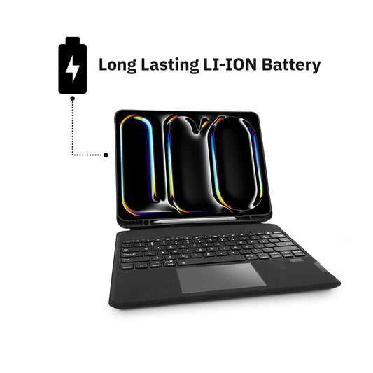 Bluetooth Keyboard Folio Case w/ Track Pad for iPad Pro 13" (M4)
