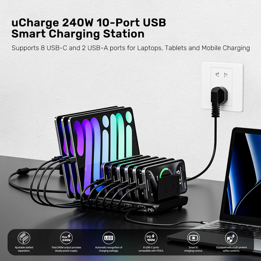 10 Port USB-C Charging Station
