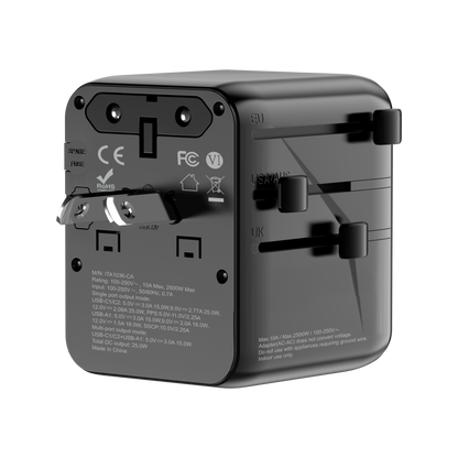 International Travel Adapter with 25W PD