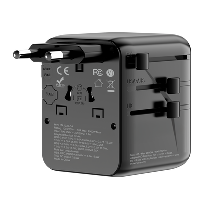 International Travel Adapter with 25W PD