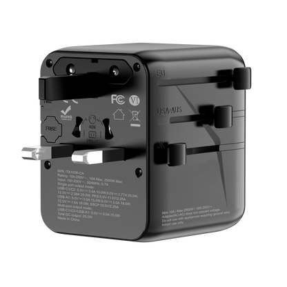 International Travel Adapter with 25W PD