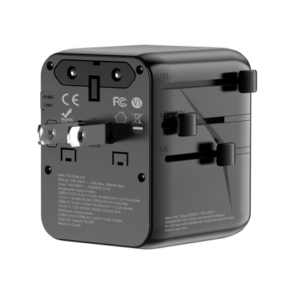 International Travel Adapter with 25W PD