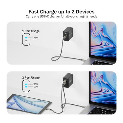 45W Wall Charger w/ 2x USB-C Charging Ports