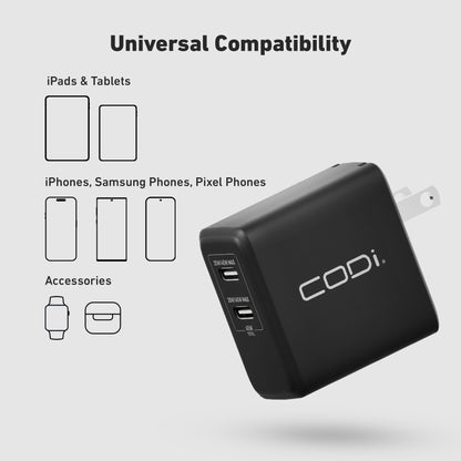 45W Wall Charger w/ 2x USB-C Charging Ports