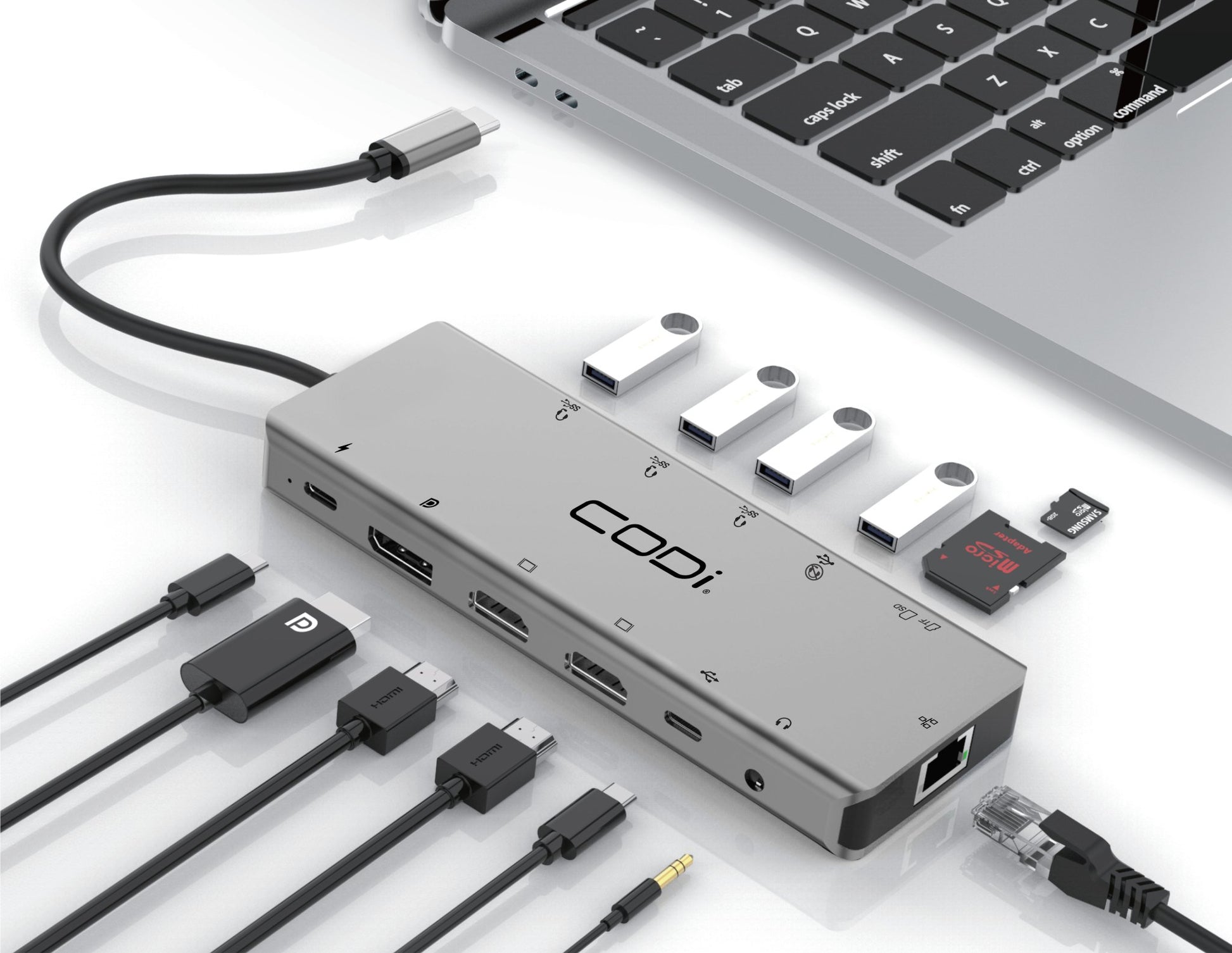 USB C Hub MacBook Pro USB Accessoires, USB C Dual Hub Multiport