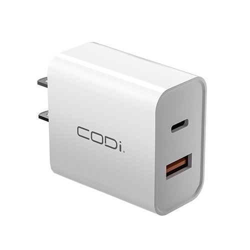 20W Dual Port Wall Charger, USB-C & USB-A Outputs* - CODi Worldwide