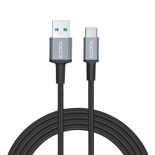 3' USB-A to USB-C Braided Nylon Charge & Sync Cable - CODi Worldwide