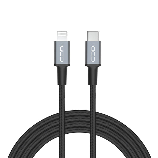 6' Braided Nylon USB-C to MFI Lightning Charge & Sync Cable* - AP - CODi Worldwide