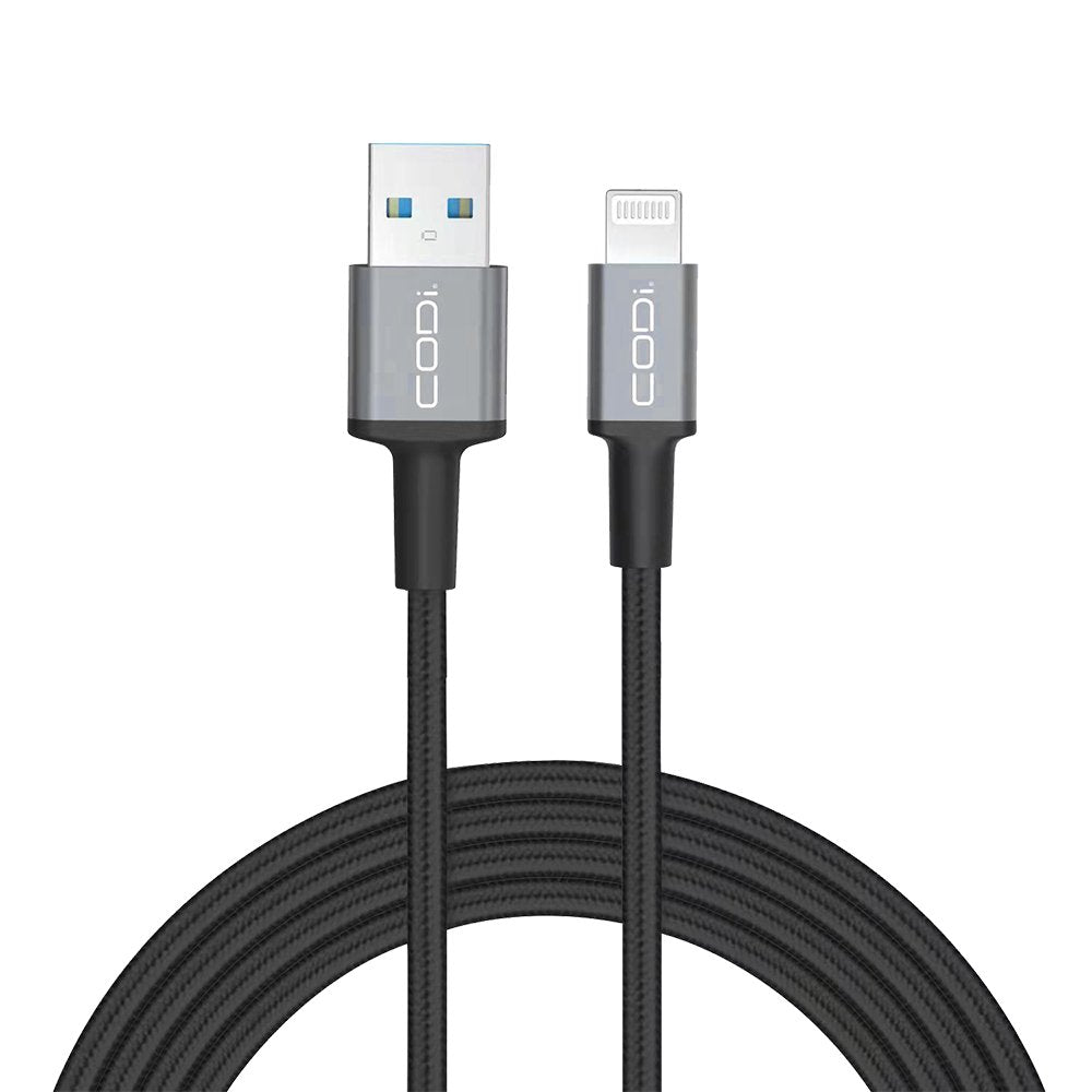 6ft Braided Nylon USB-A to MFI Lightning Charge & Sync Cable - CODi Worldwide