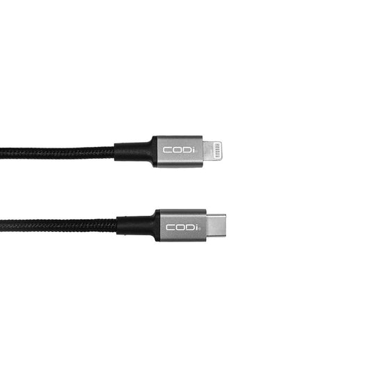 6ft Braided Nylon USB-C to MFI Lightning Charge & Sync Cable - CODi Worldwide