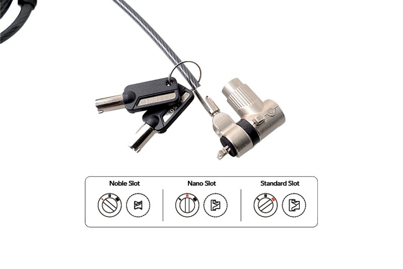 Universal 3-in-1 Keyed Cable Lock – Versatile Device Security