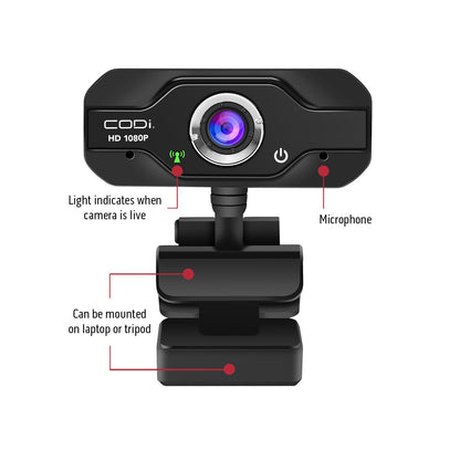 Aquila HD 1080p Fixed Focus Webcam* - CODi Worldwide