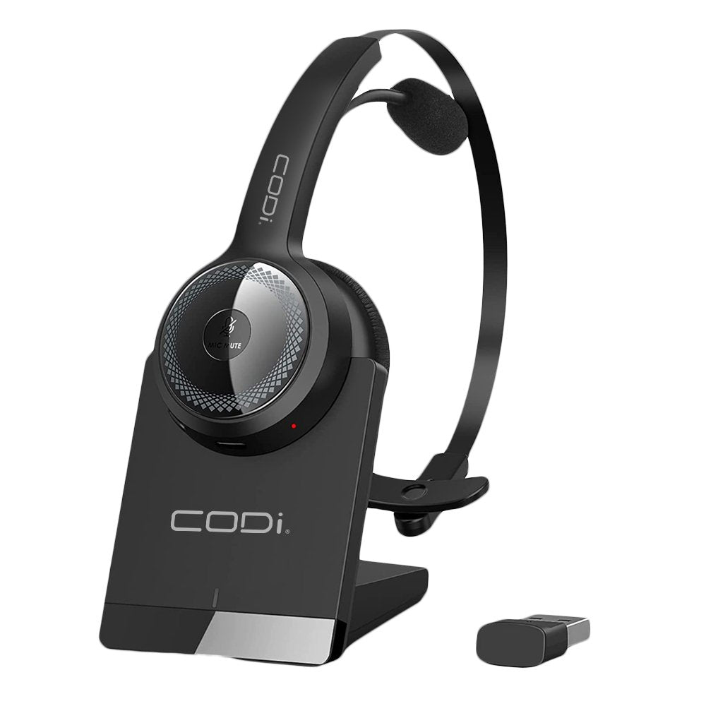 CLARO Bluetooth + Wireless Mono Headset w/ Integrated AI-Powered ENC Microphone - CODi Worldwide