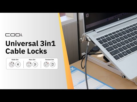 Universal 3-in-1 Serialized Combination Cable Lock (Standard, Noble, Nano)