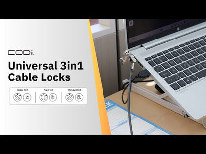 Universal 3-in-1 Keyed Cable Lock (Standard, Noble, Nano)