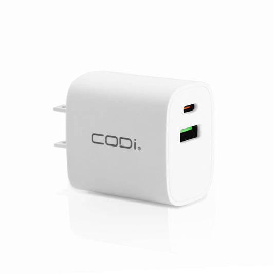 [NV] 20W Dual Port Wall Charger, USB-C & USB-A Outputs* - CODi Worldwide