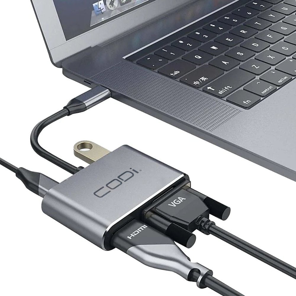 [NV] 4-In-1 USB-C Display Adapter (HDMI, VGA, USB-C PD, USB-A 3.0)* - CODi Worldwide