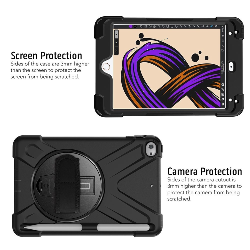 Rugged iPad Mini 4 and iPad Mini 5 Case w/ Integrated Screen Protector